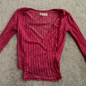 Hollister Hot Pink Crossover Long Sleeve